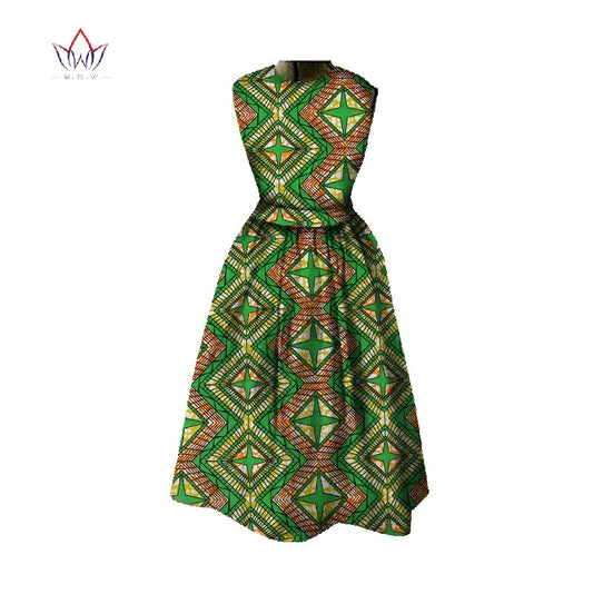 Bintarealwax Africa Dresses for Women Dashiki Midi Length African Print Dresses image 0