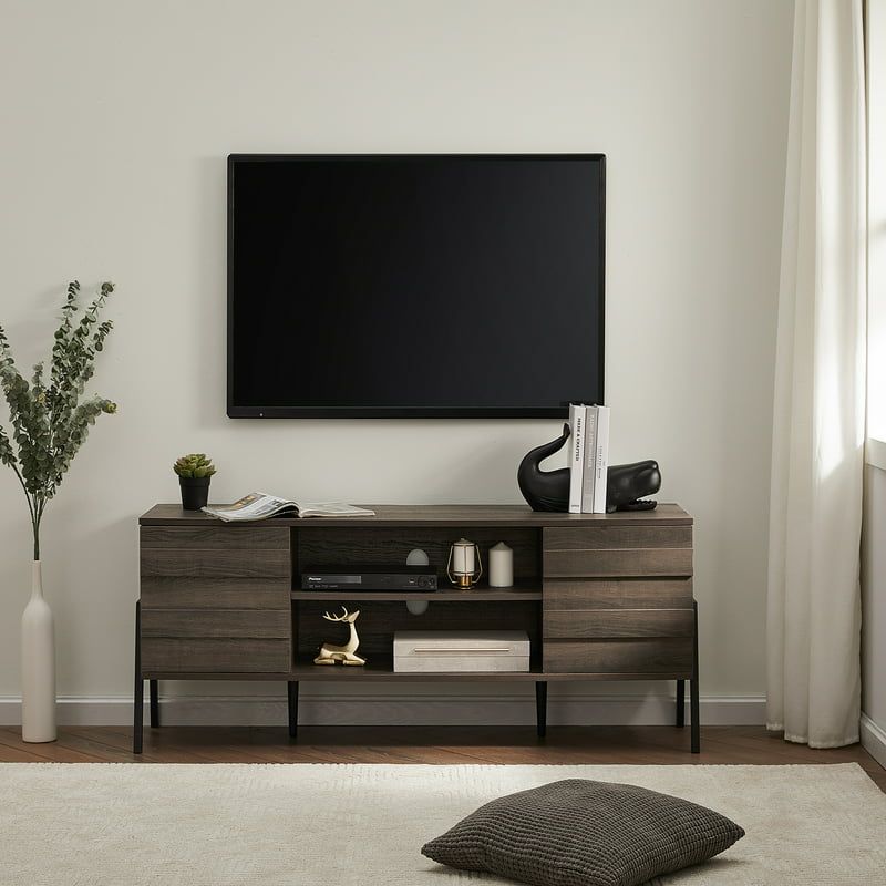 Stand for 65 inch TVs,  Wood  Cente Media Console Table for Living Room, 60 inc image 3