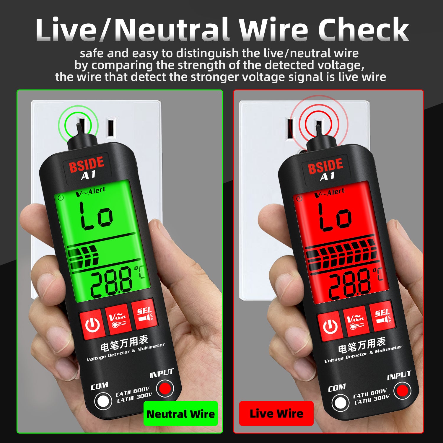 BSIDE Voltage Tester Smart Digital Multimeter Non-Contact Electrician Pen Detec image 4