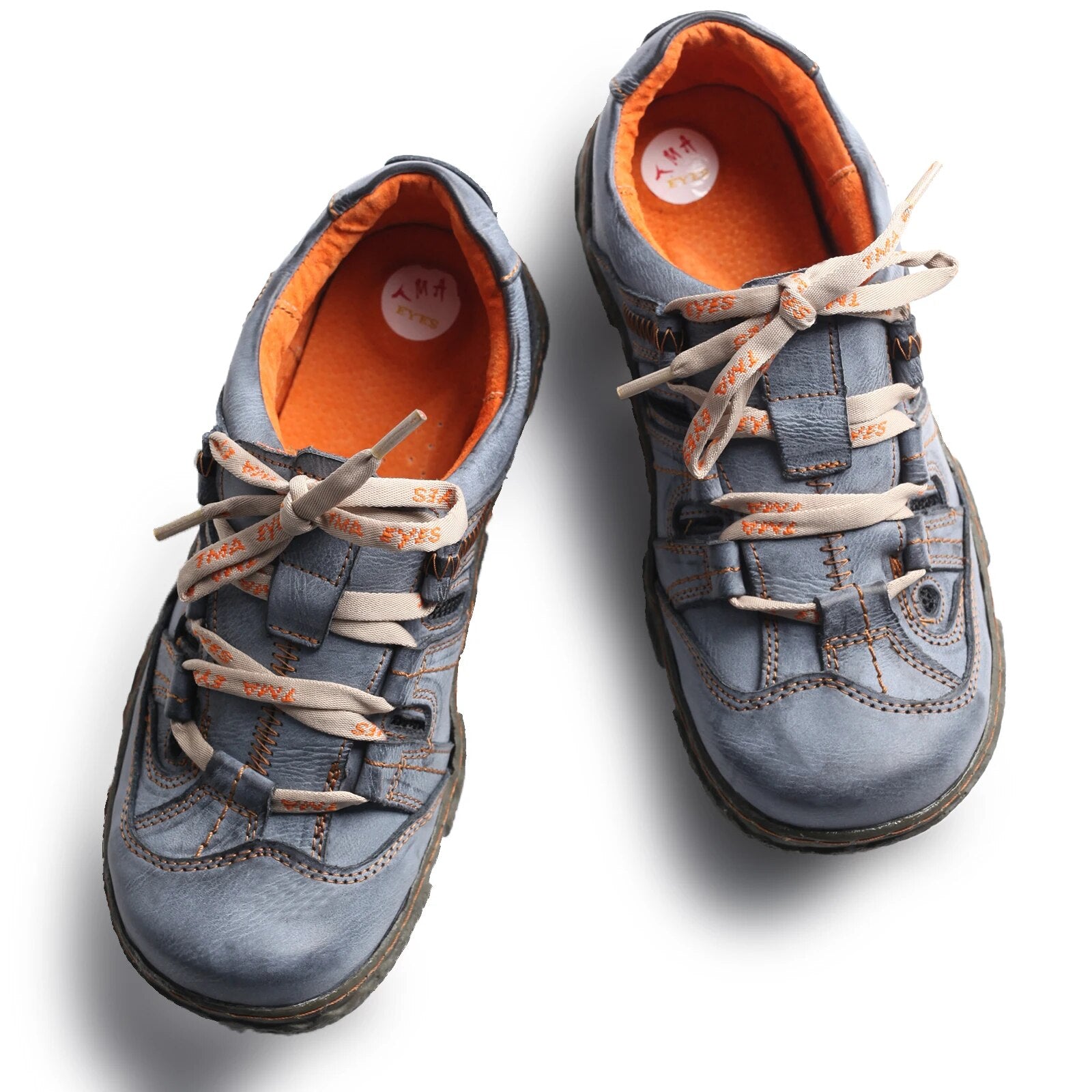 TMA EYES Women's Casual Lace-Up Breathable Mesh and Leather Sneaker image 6