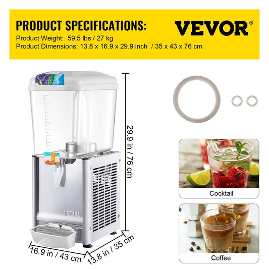 VEVOR 18L 36L 54L Cold Beverage Dispenser Electric Drink Granite Machine Food-G image 0