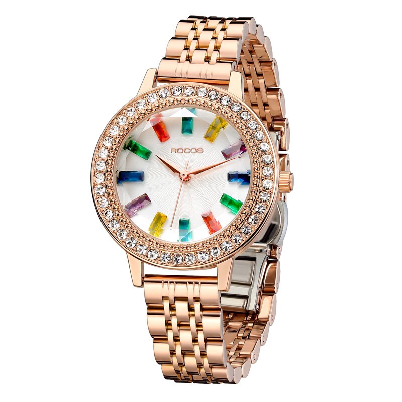 ROCOS Luxury Elegant Watch for Women Rose Gold Watch Fashion Ladies Quartz image 0