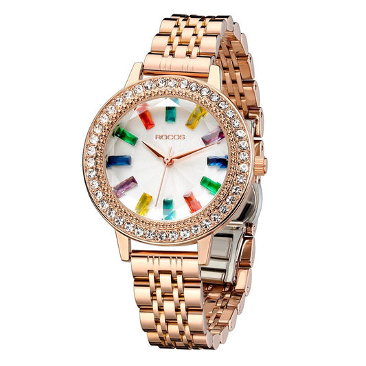 ROCOS Luxury Elegant Watch for Women Rose Gold Watch Fashion Ladies Quartz image 0