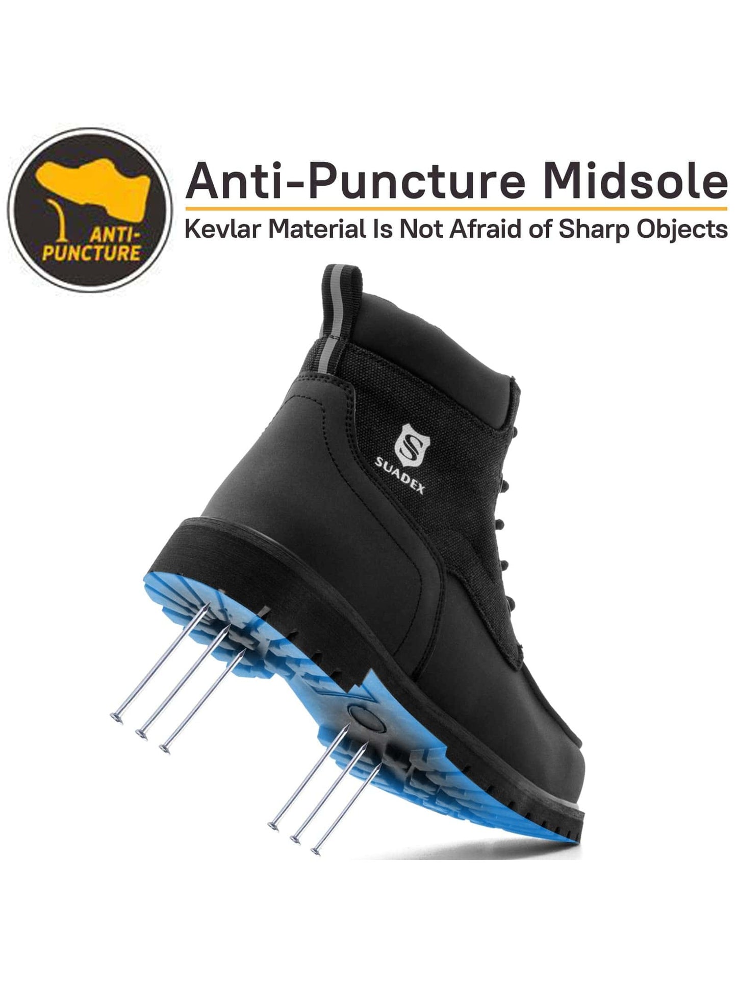 SUADEX Steel Toe Boots for Men Women Waterproof Indestructible Work Safety Boot image 2