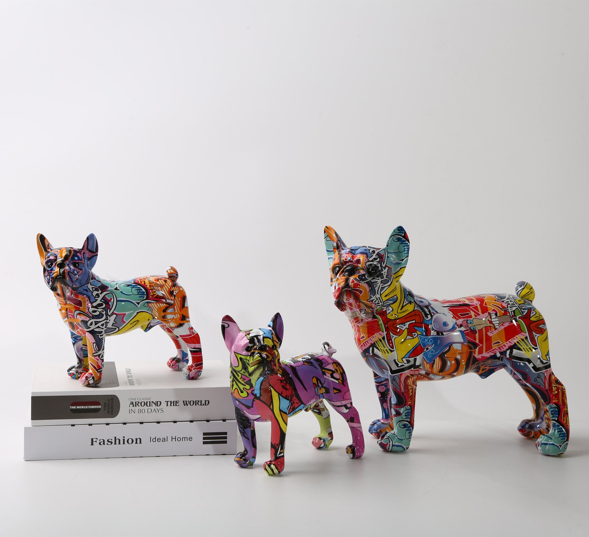 Nordic Painting Graffiti L/S French Bulldog Creative Resin Crafts Home Decorati image 5