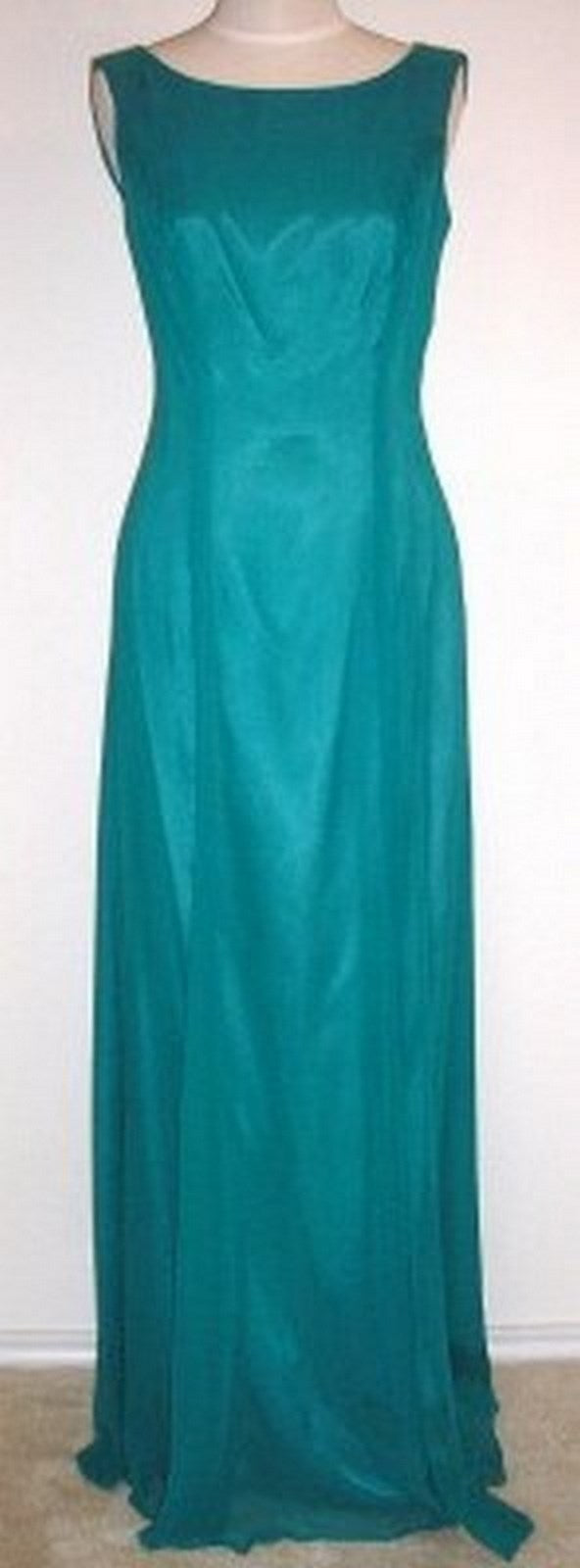 Watters & Watters Women Dress Chiffon Teal Shoulder Str Size 8 image 0