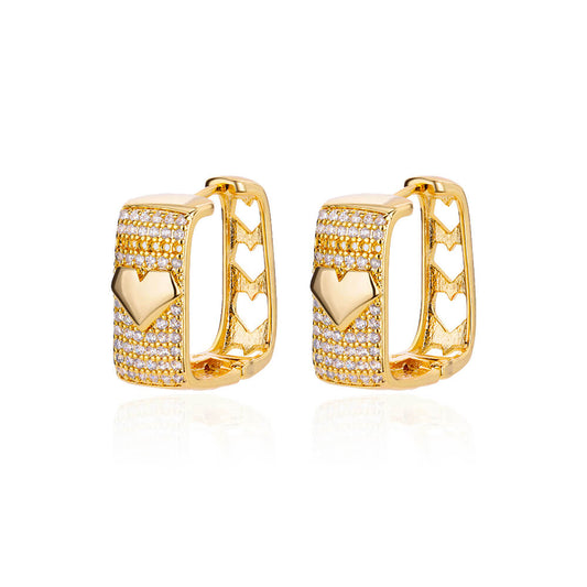 U-shaped Zircon Earrings for Women Gold Color Stainless Steel Earrings 2023 Tre image 0