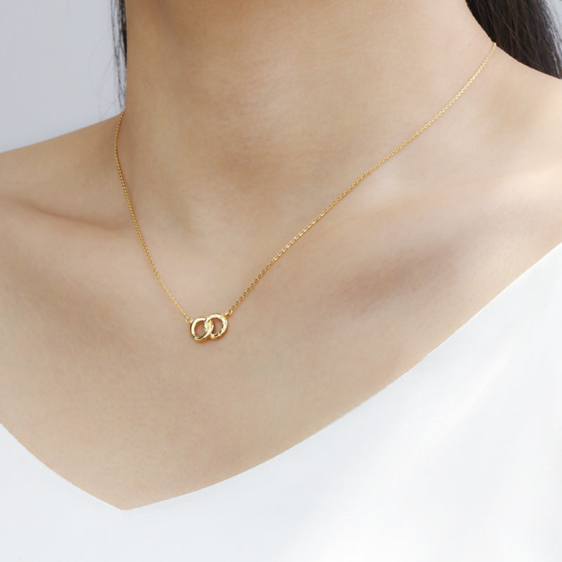 Korean version minimalist and fashionable S925 sterling silver plated K-gold do image 3