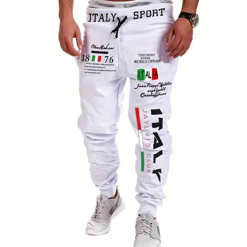 2024Summer New Arrival Men's "italy" Print Hip Hop Style Joggers Men's Casual S image 1