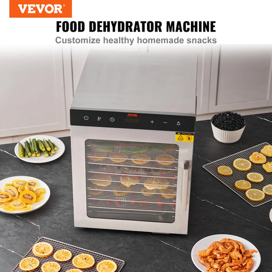 VEVOR 10 Trays Food Dehydrator Stainless Steel Machine 800W/1000W Household Veg image 0