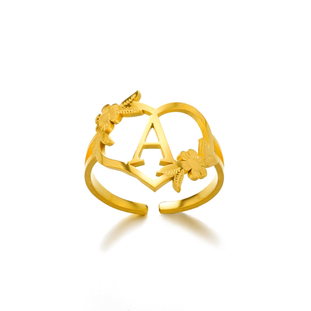 48 Style Women Stainless Steel Rings Gold Color Hollow Out Geometric Open Ring  image 51