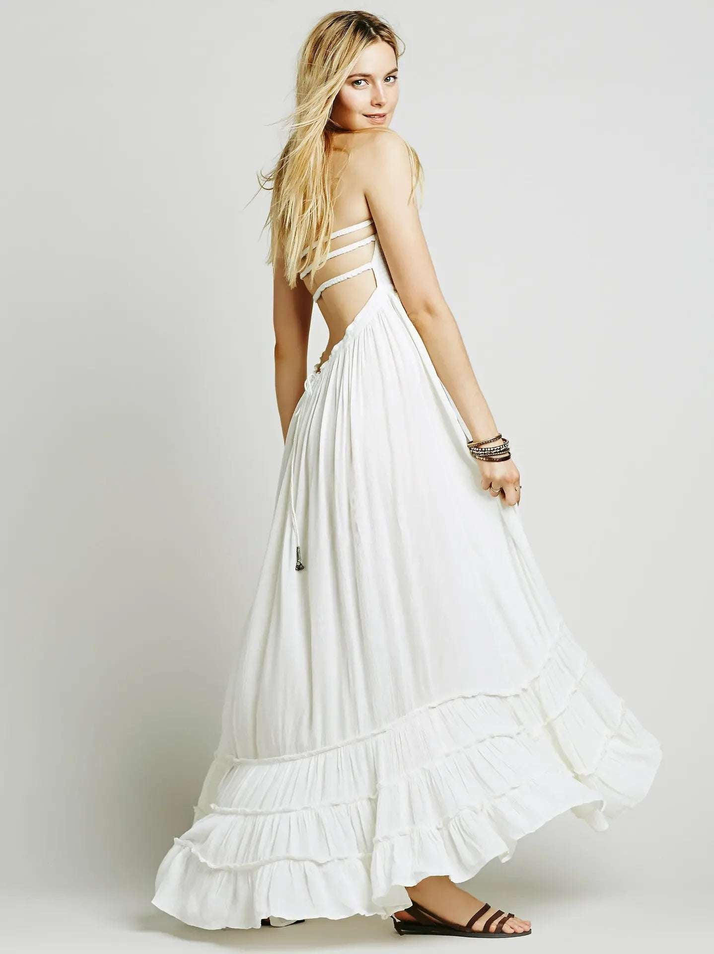 2024 Beach Dress Sexy Dresses Boho Bohemian People Holiday Summer Long Backless image 9