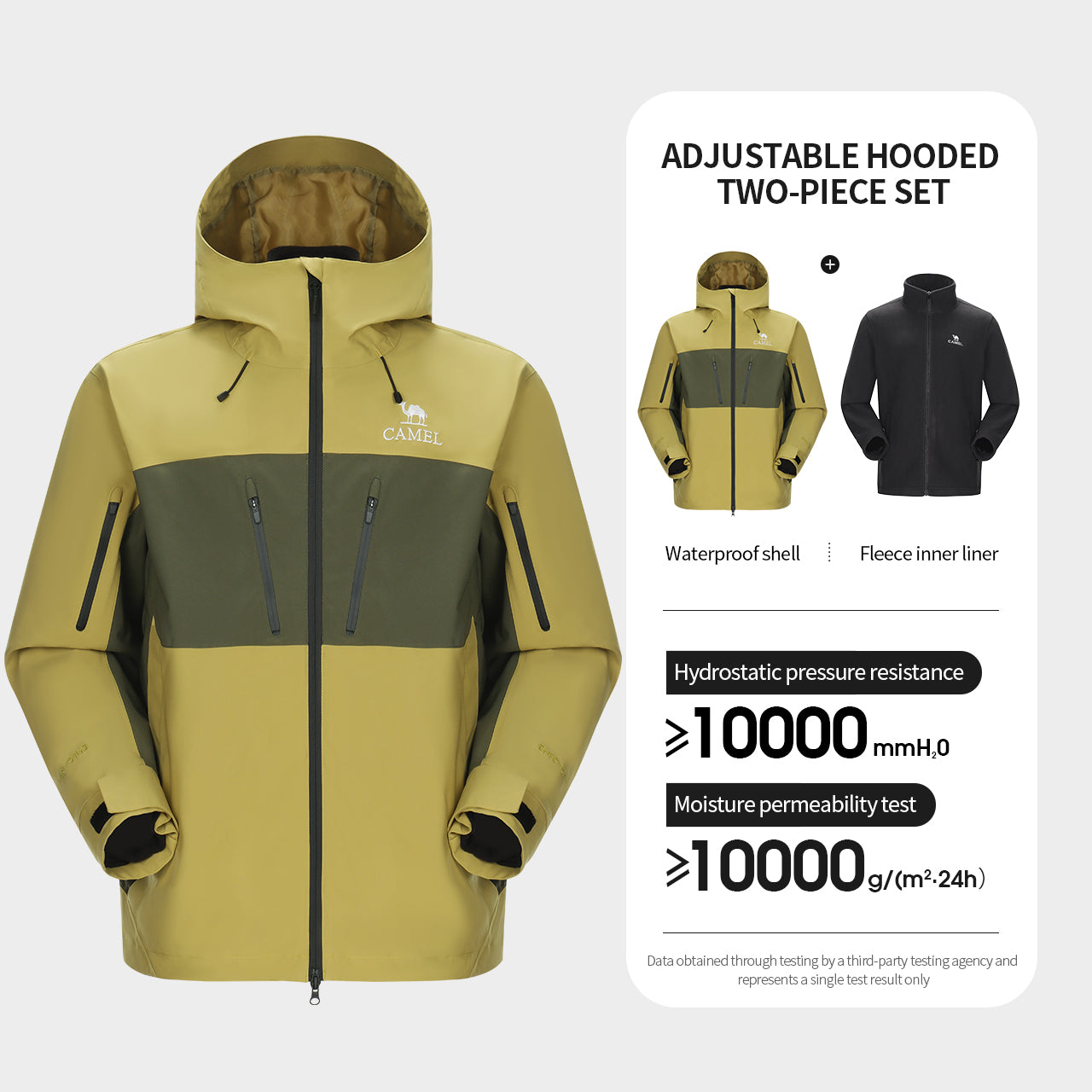 GOLDEN CAMEL Hiking Jackets Men Women Windbreakers Three-in-One Plush Fleece Ja image 8