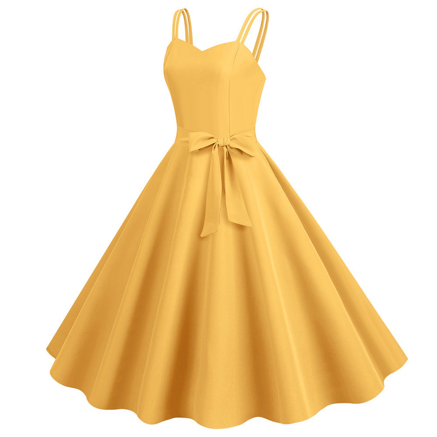 Women Casual Sleeveless Evening Party Prom Dress Strap A Line Large Swing Dress image 6