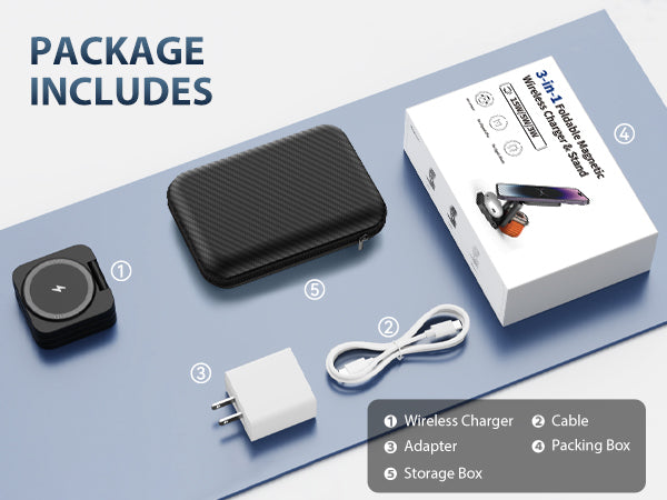 KUXIU Foldable 3 in 1 Magnetic Wireless Hold Charging Station for Apple,For iPh image 2