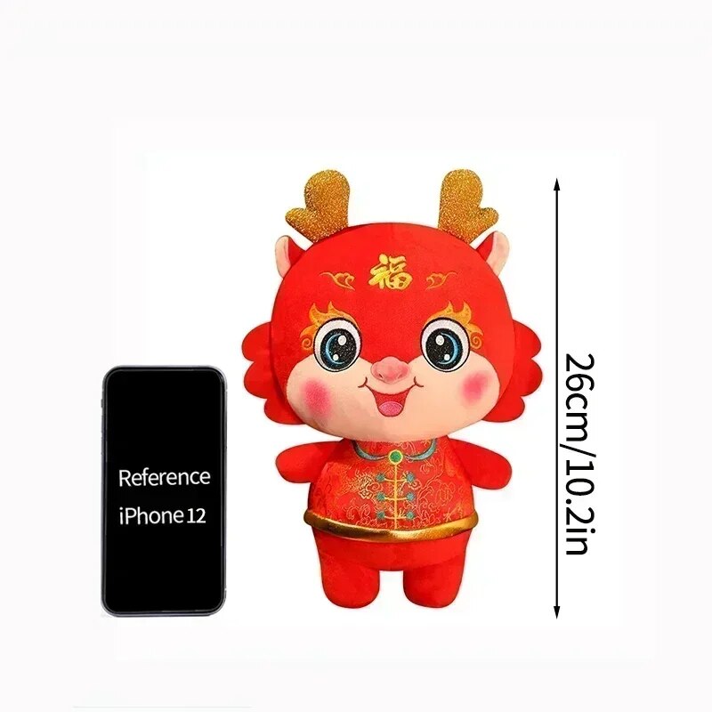 Chinese Lunar New Year Decoration 2024 Kawaii Dragon Plush Dolls Spring Festiva image 1