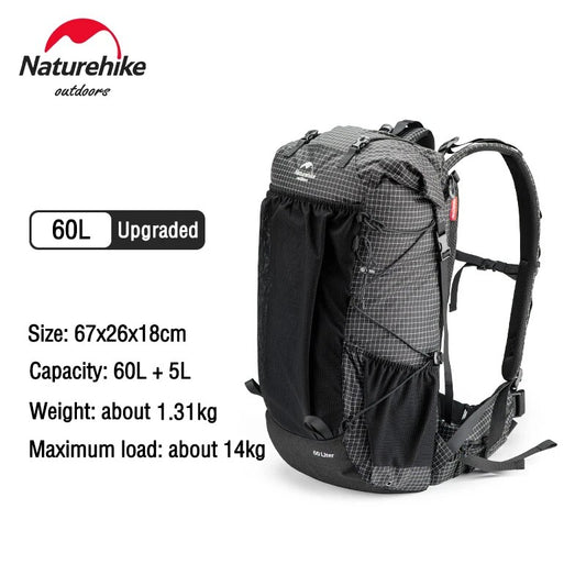 Naturehike Hiking Backpack Outdoor Sports Bag 60+5L Large Capacity Ergonomic De image 0