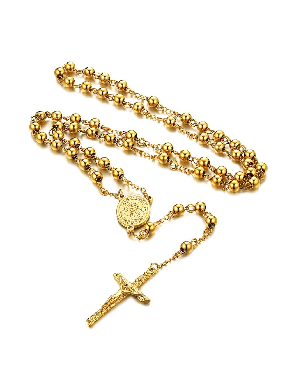 FaithHeart Women Christian Cross Pendant Necklace,Stainless Steel/Black/Gold Pr image 22
