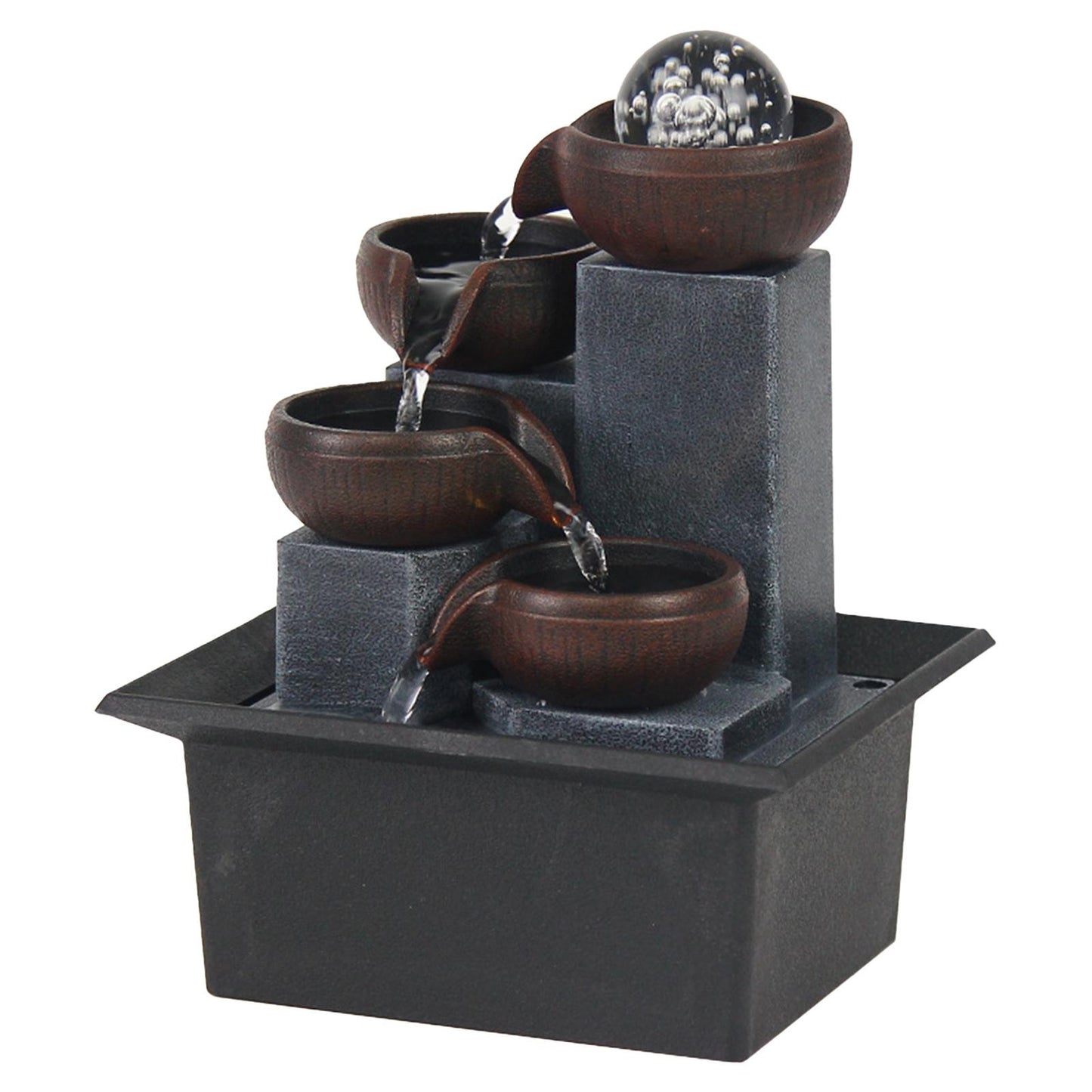 Indoor Waterfall Fountain Desk Decor Tabletop Fountain Illuminated for Living R image 3