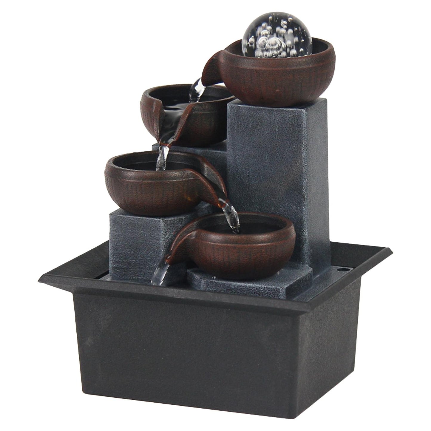 Indoor Waterfall Fountain Desk Decor Tabletop Fountain Illuminated for Living R image 2