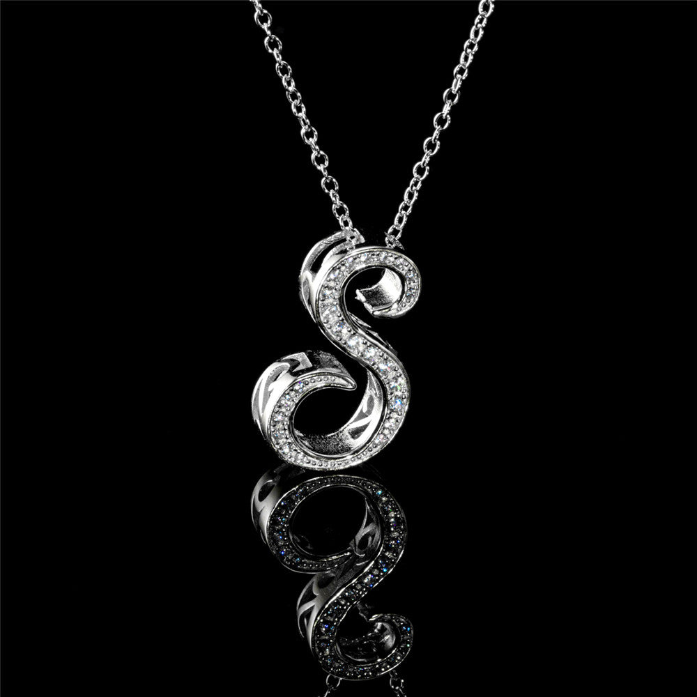 ANDYWEN 925 Sterling Silver Gold Long Chain Alphabet 26 Leter A W Pendant K H I image 50