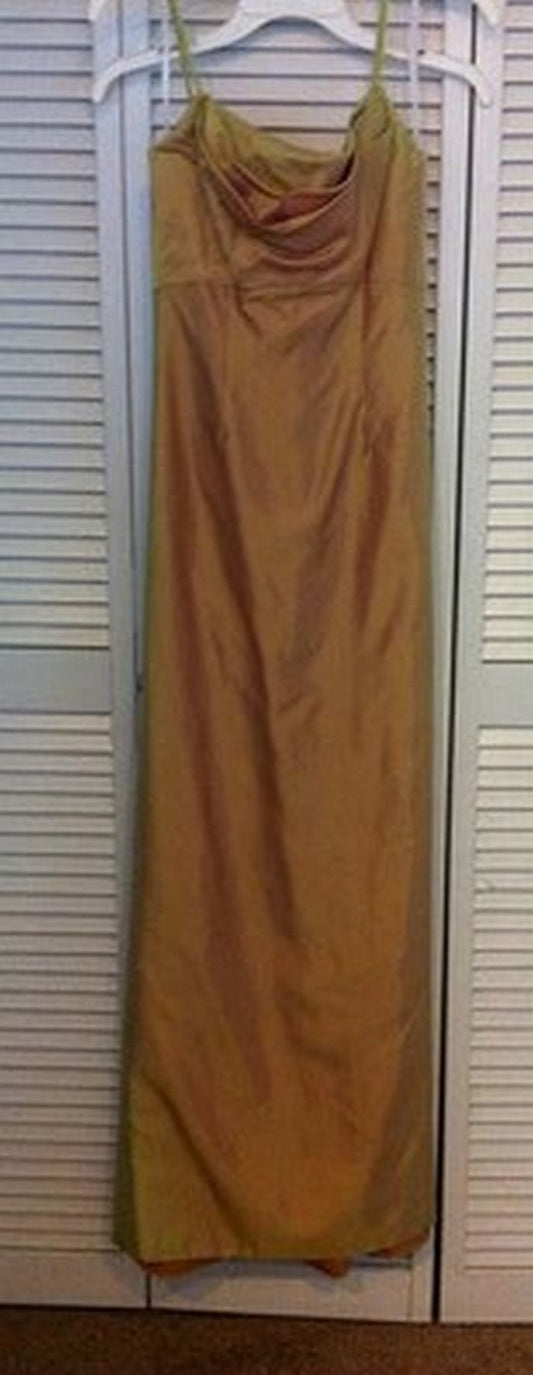 Watters & Watters Women Dress Taffeta Mauve Yellow Lined Size 12 image 0