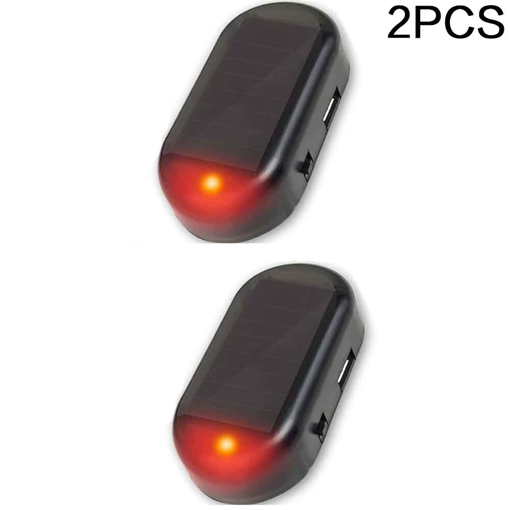 1PC/2PCS Solar Car Anti-Theft Flashing LED Warning Light, Ultra-Bright Simulate image 2