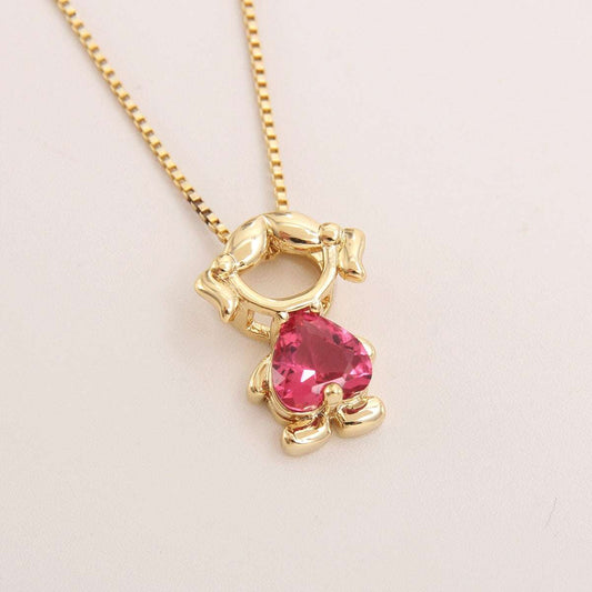 MHS.SUN Fashion Boys And Girls Charm Necklace Gold Plated ZC Zircon Hollow Pend image 0
