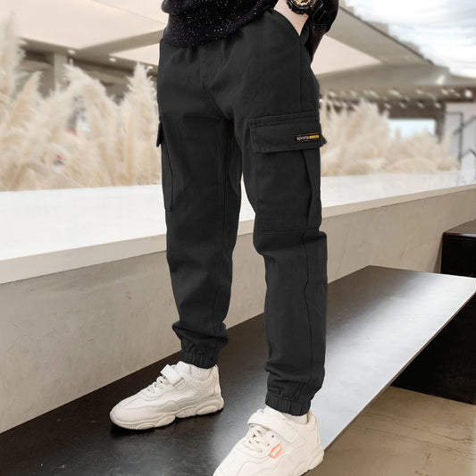 2024 New Spring Autumn Boys Pants Casual Long Style Trousers For Kids 3- 12 Yea image 0