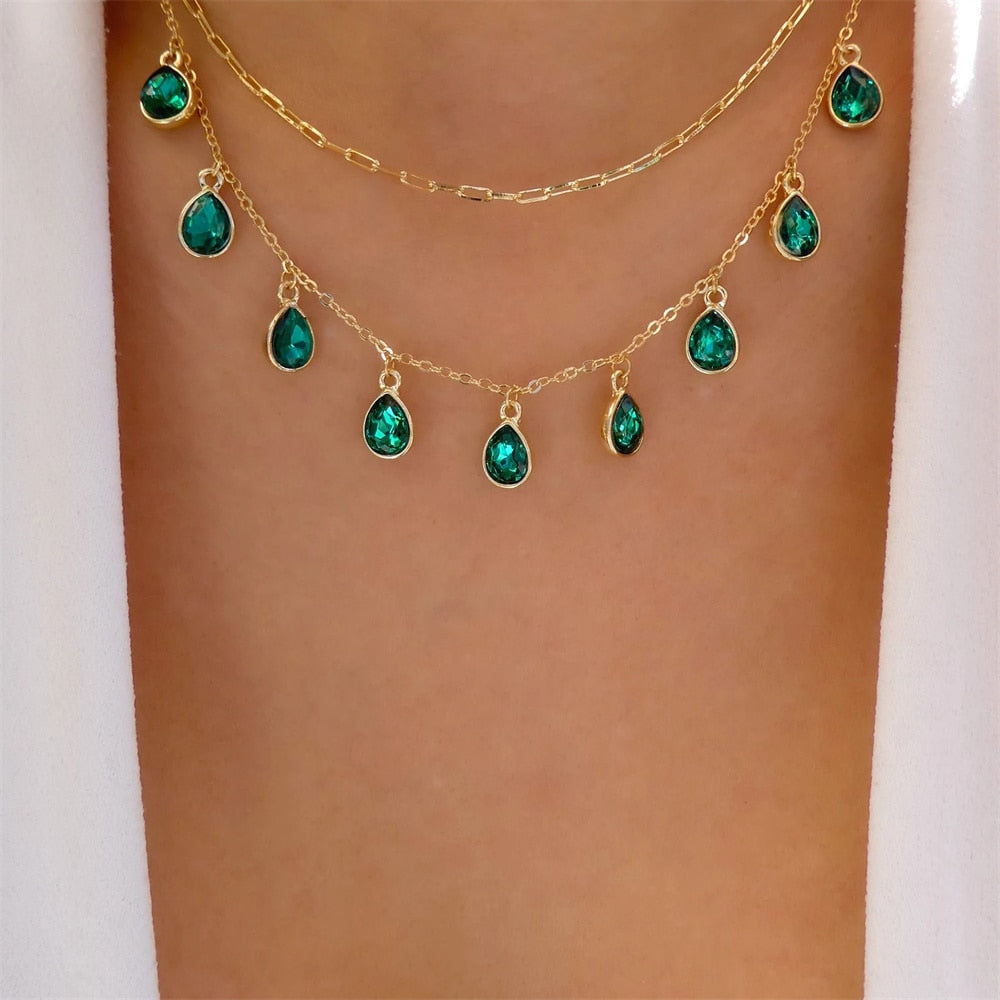 Bls-miracle Fashion Gold Color Heart-Shaped Necklace For Women Trendy Multi-Lay image 20