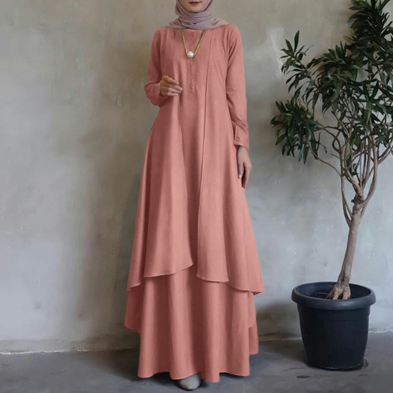 Irregular Hem Loose Long Dress Dubai Turkey Abaya Hijab Sundress Oversized ZANZ image 3