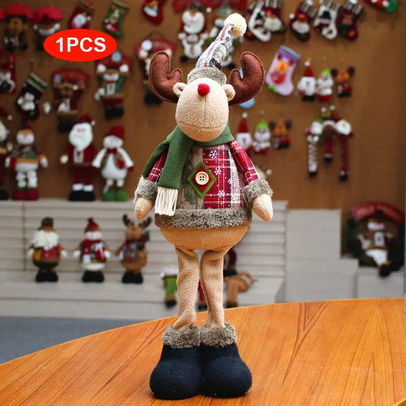 Christmas Dolls Tree Decor New Year Ornament Reindeer Snowman Santa Claus Stand image 3