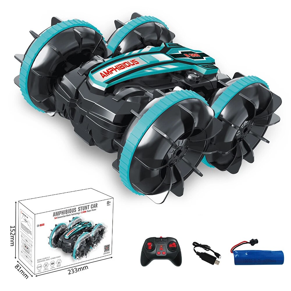 Newest High-tech Remote Control Car 2.4G Amphibious Stunt RC Car Double-sided T image 0