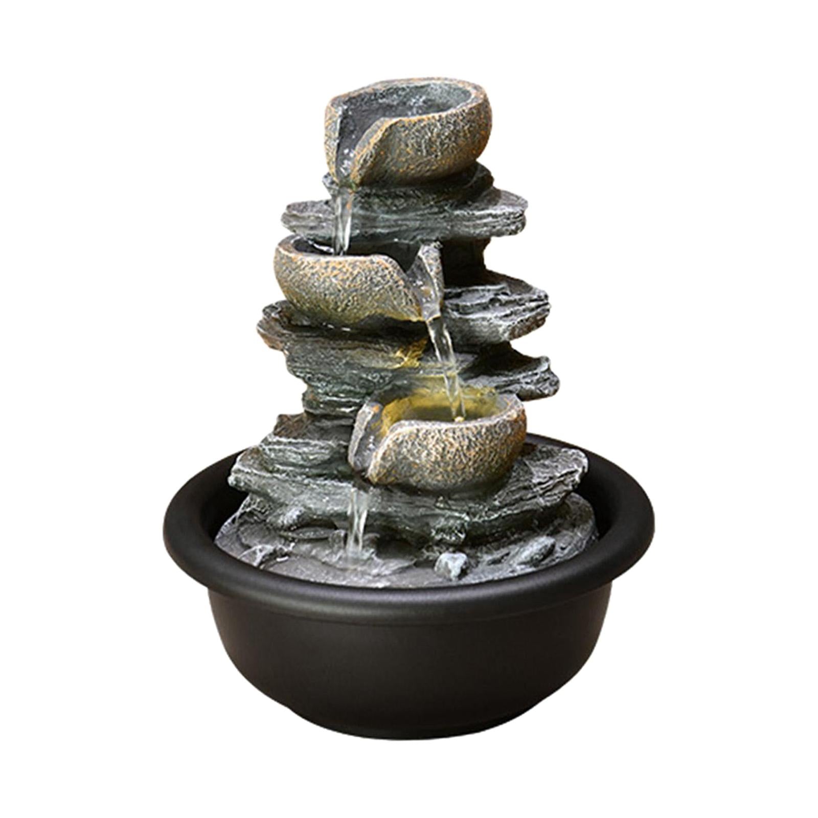 Tabletop Fountain Decor with Light Indoor Waterfall Fountains Mini Waterfall De image 3