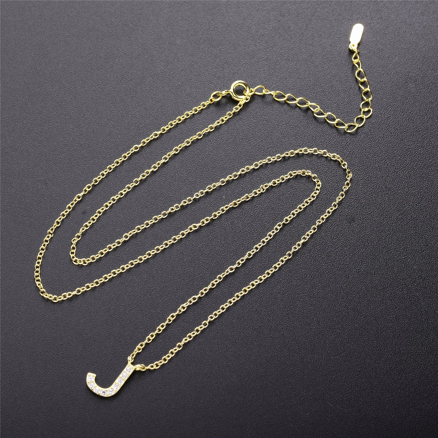 Moonmory 925 Sterling Silver Simple Gold Letter K J S Pendant Necklace For Wome image 4