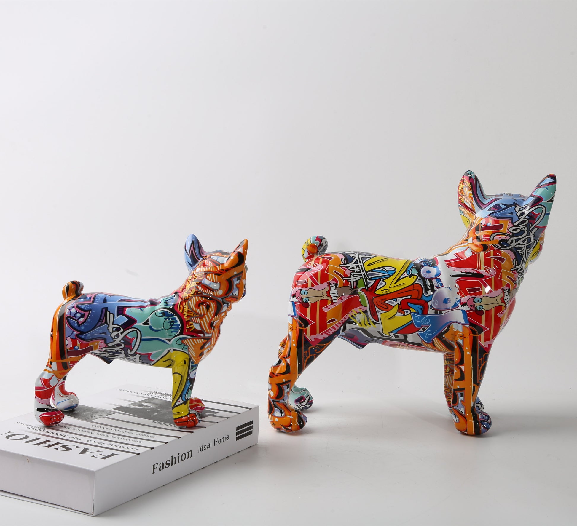 Nordic Painting Graffiti L/S French Bulldog Creative Resin Crafts Home Decorati image 7
