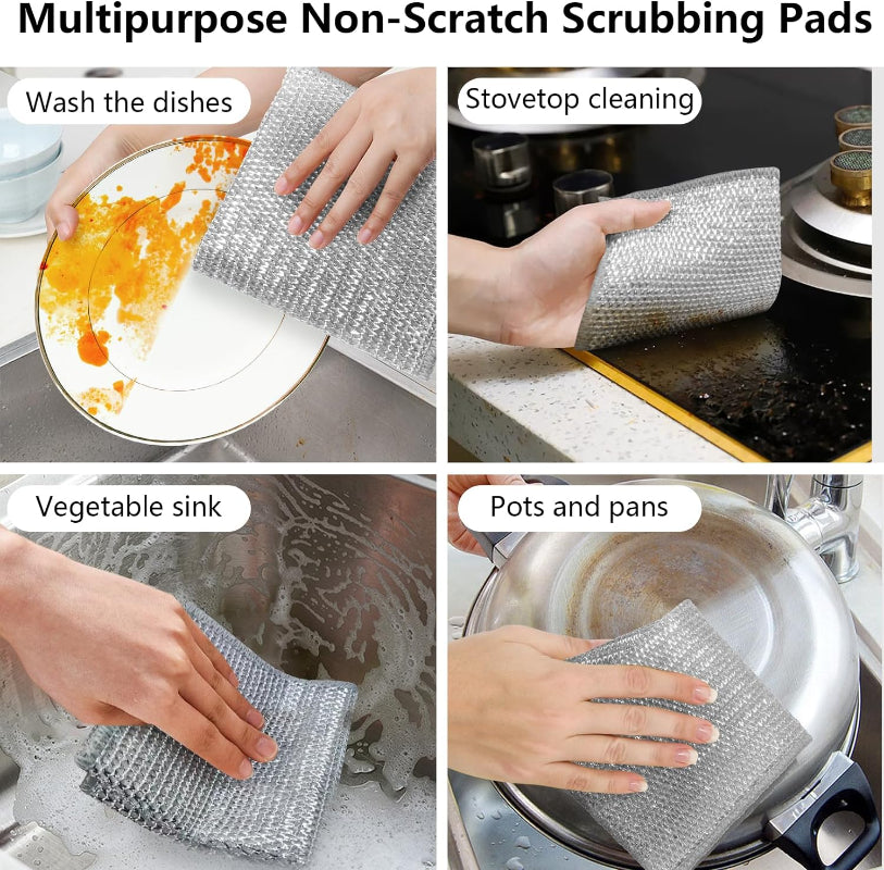 20/1pcs Magic Cleaning Cloth Thickened Double -sided Metal Steel Wire Rags Kitc image 14