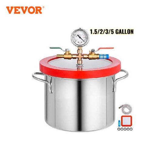 VEVOR Vacuum Chamber 1.5 /2 /3 /5 Gallon Stainless Steel Vacuum Degassing Chamb image 0