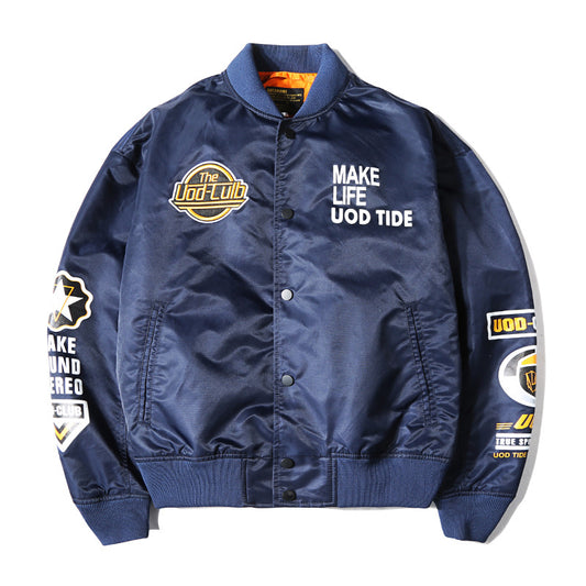 New Hip Hop Jacket Men High Quality Thick Army Navy Military Motorcycle Ma-1 Av image 0