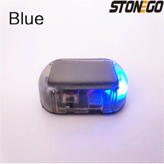 1PC/2PCS Solar Car Anti-Theft Flashing LED Warning Light, Ultra-Bright Simulate image 0