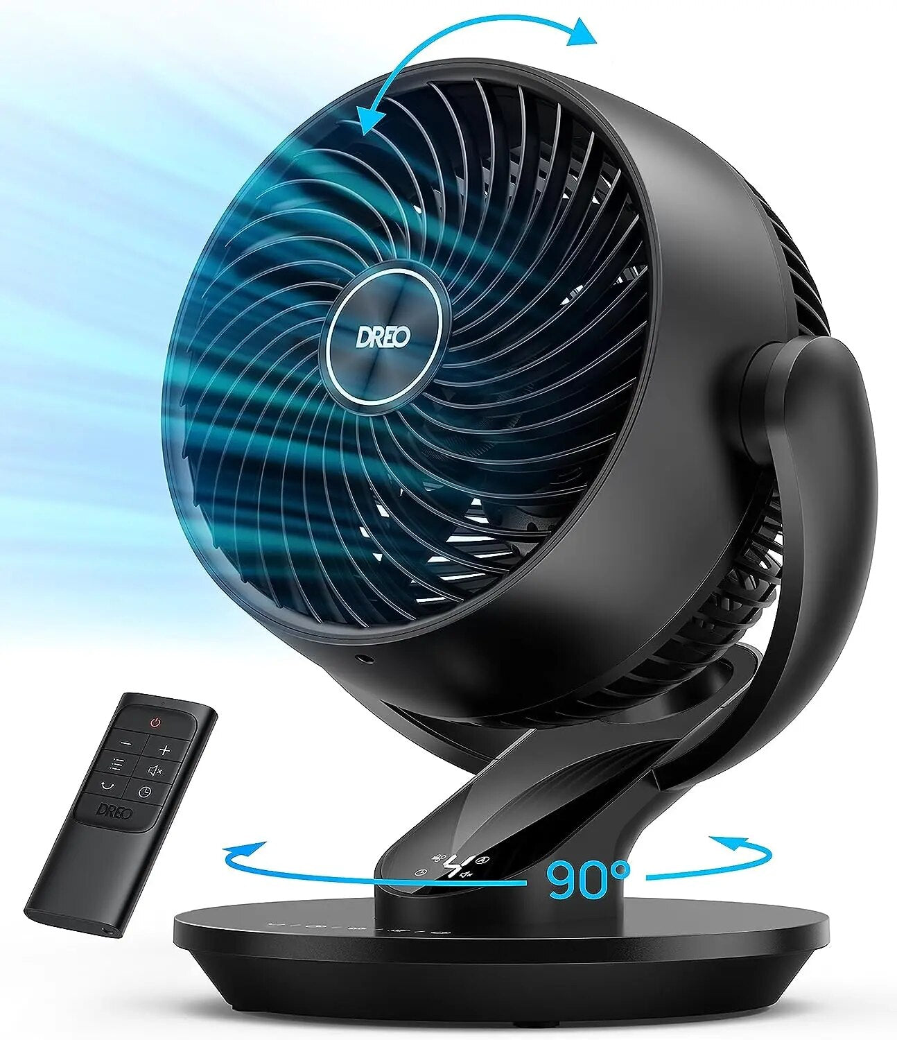 9 Inch Quiet Oscillating Floor Fan with Remote, Air Circulator Fan for Whole Ro image 1