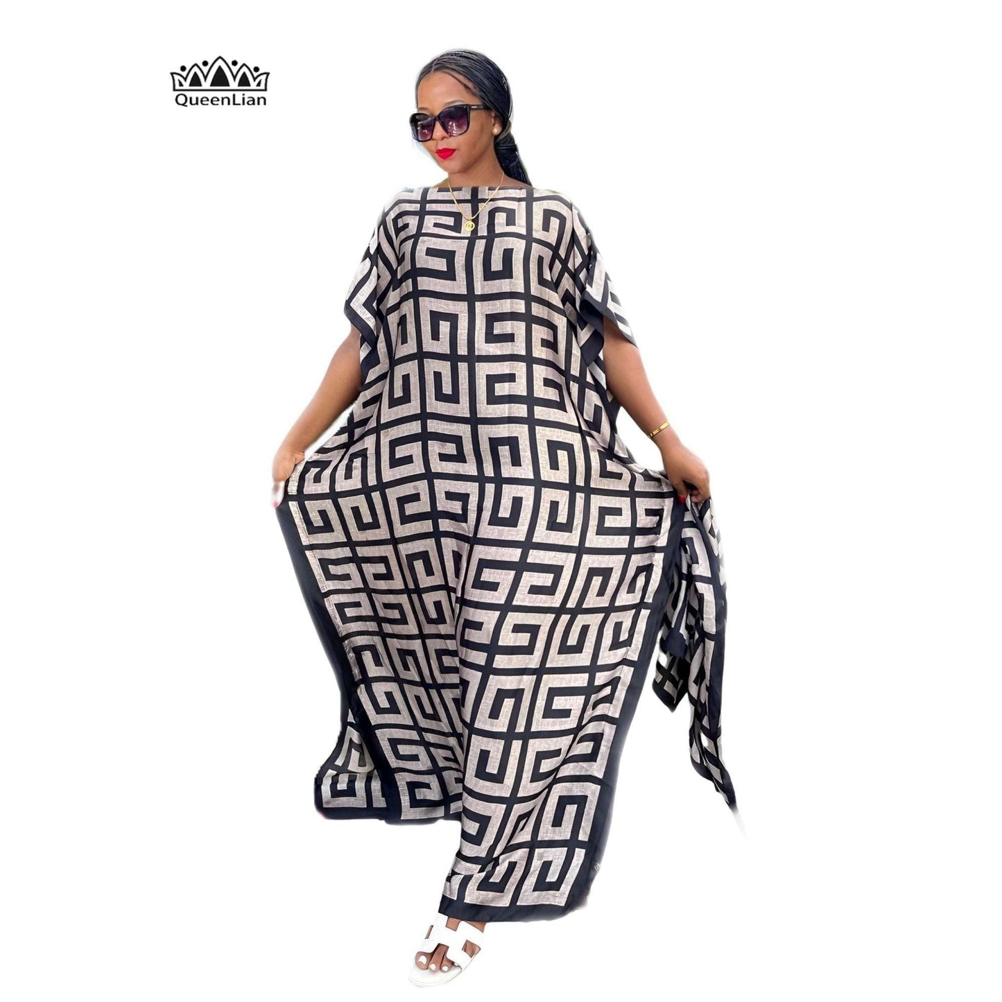 Oversize African Women Clothing Dubai Dashiki Abaya Free Size Print Design With image 1