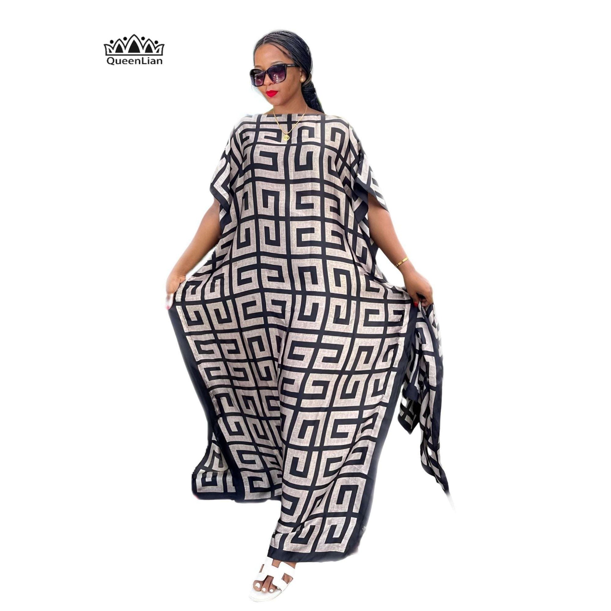 Oversize African Women Clothing Dubai Dashiki Abaya Free Size Print Design With image 1