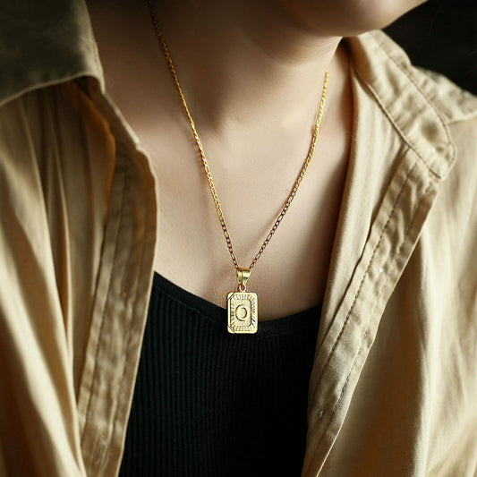 Trendy Gold Color  A-Z Letters Pendant Necklace For Women Men Name Choker image 0