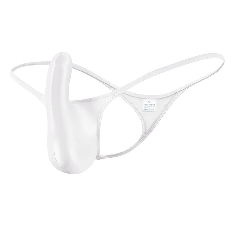 YAULAANG Sexy men's gloss gay underwear oily G-Strings thong Shiny low-waisted  image 3
