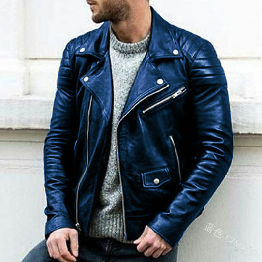 Spring Autumn New Fashion Men's Casual Trendy Loose Leather Jacket Coat America image 0