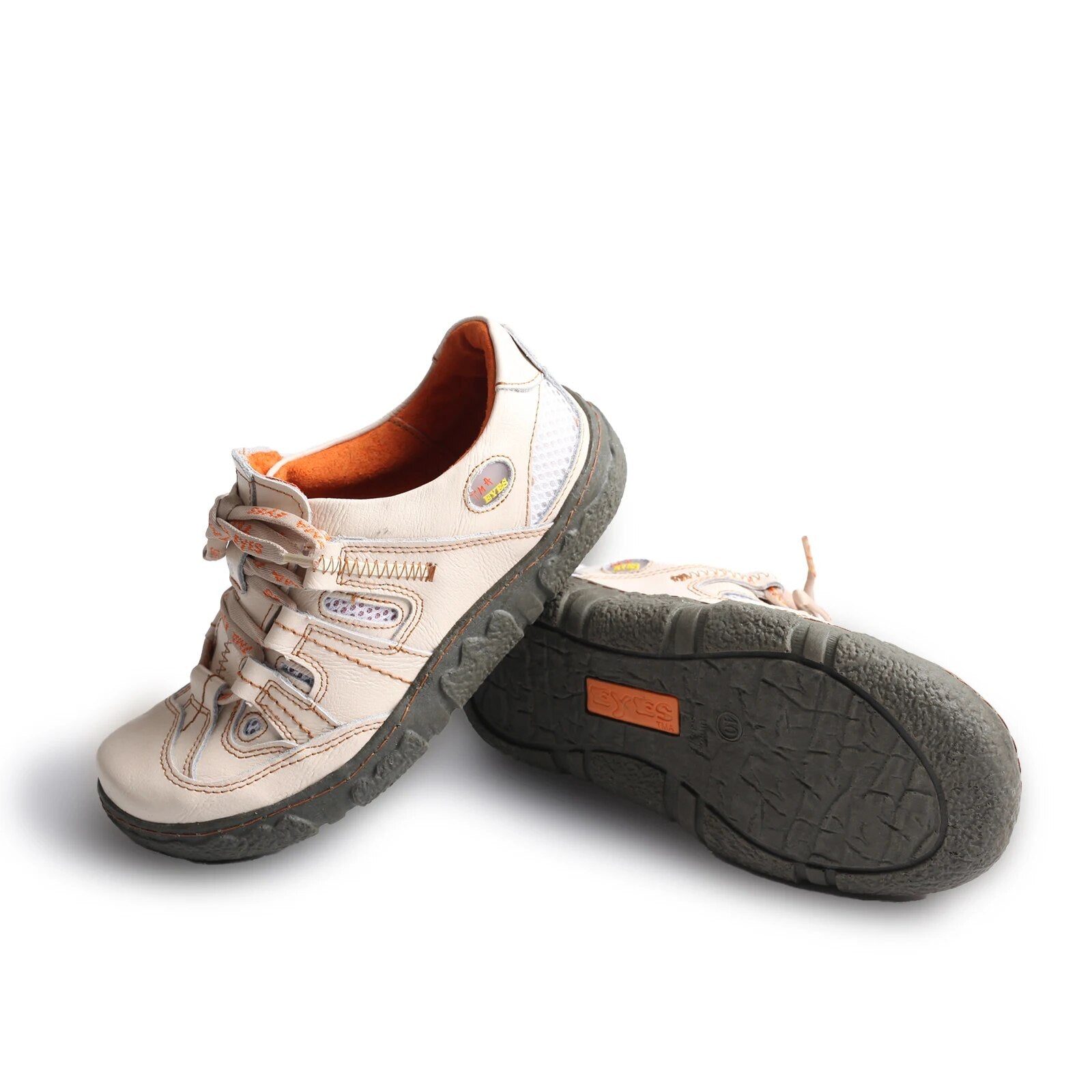 TMA EYES Women's Casual Lace-Up Breathable Mesh and Leather Sneaker image 7