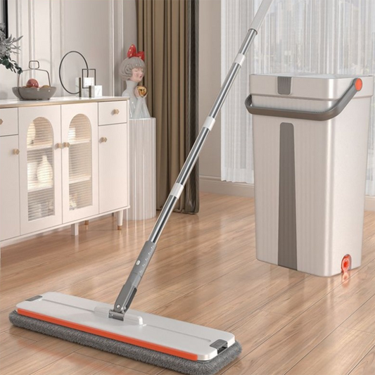Mop and Bucket with Wringer Set Large Flat Floor Mop and Bucket Wet and Dry Use image 0