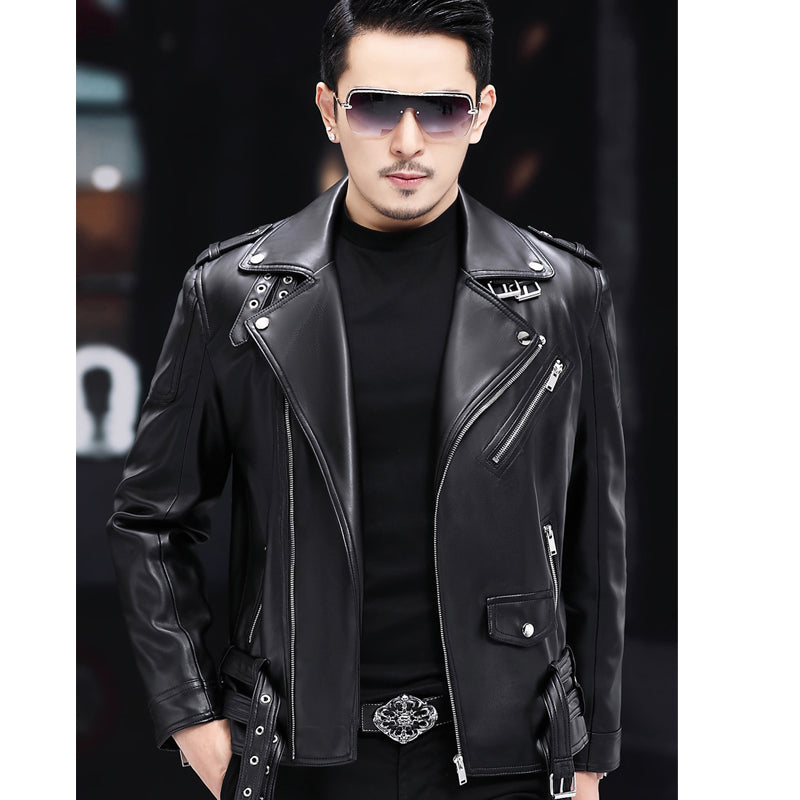 Men Faux Leather Coat Zipper Overcoat Motor Jacket Mens Bomber Jackets Fashion  image 0