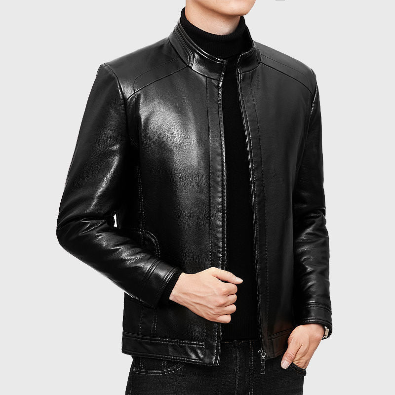 Men Leather Suit Jacket Men Slim Fit blazer Coat Men Fashion Leather jacket Str image 6
